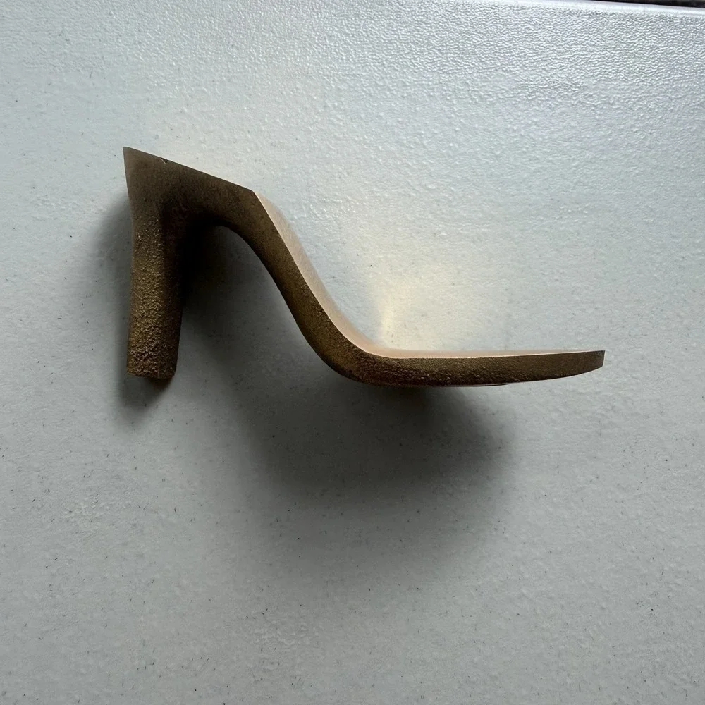 Vintage Gerrity Products Brass High Heel Shoe Paperweight 24K Gold Electroplate